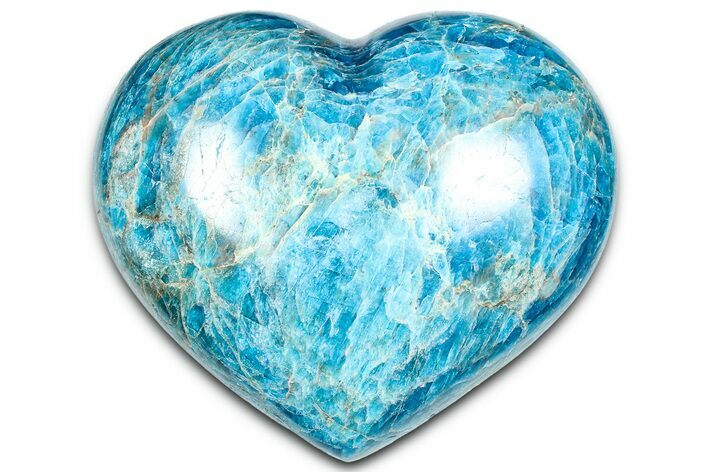 Polished Blue Apatite Heart - Madagascar #361751